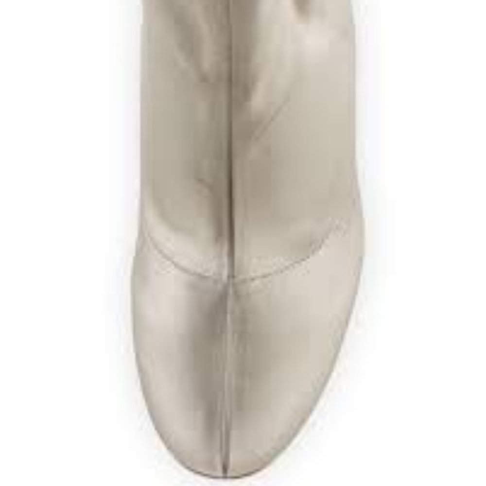 Badgley Mischka "Khloe" Satin Heather Grey Bootie - Picture 3 of 10